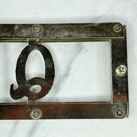 Silver Tone Monogram Q Initial Letter Belt Buckle Open Back Design ✨ - Picture 8 of 8